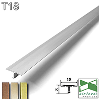 Тавровый соединительный порожек ламината и плитки Sintezal T18, 18x9x2700мм. Золото/Мідь/Бронза