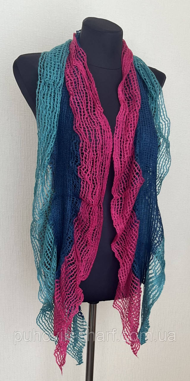 Вʼязаний шарф-сітка