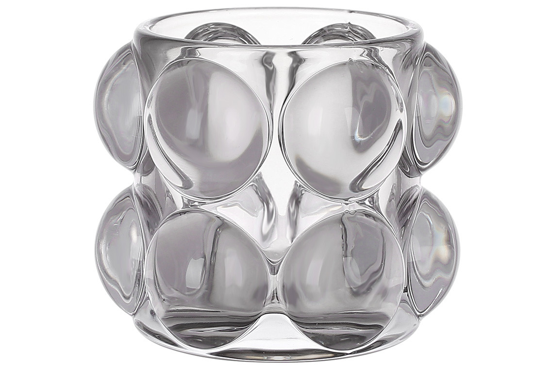 Свічник скляний Bauble 7см, колір - сірий, фото 1
