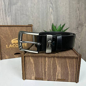 Чоловічий шкіряний ремінь поясний класичний з натуральної шкіри чорний