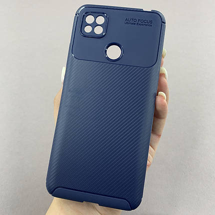 Чохол для Xiaomi Redmi 9C щільний карбоновий чохол на телефон сяомі редмі 9с синій au6, фото 1