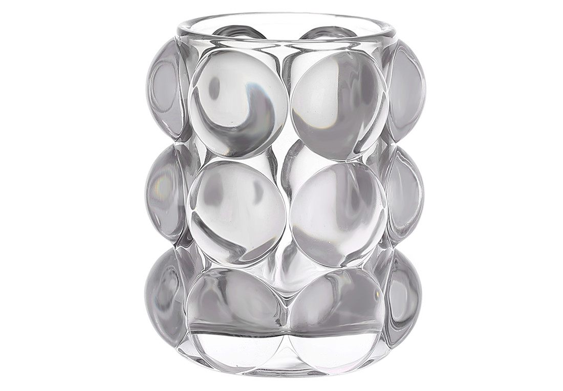 Свічник скляний Bauble 10см, колір - сірий, фото 1