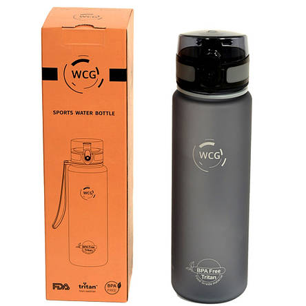 Пляшка фляга для води з високоякісного матеріалу WCG 1 л для спорту подорожей прогулянок занять фітнесу, фото 2
