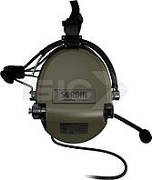 Активні навушники Sordin Supreme MIL CC із заднім тримачем. Колір зелений