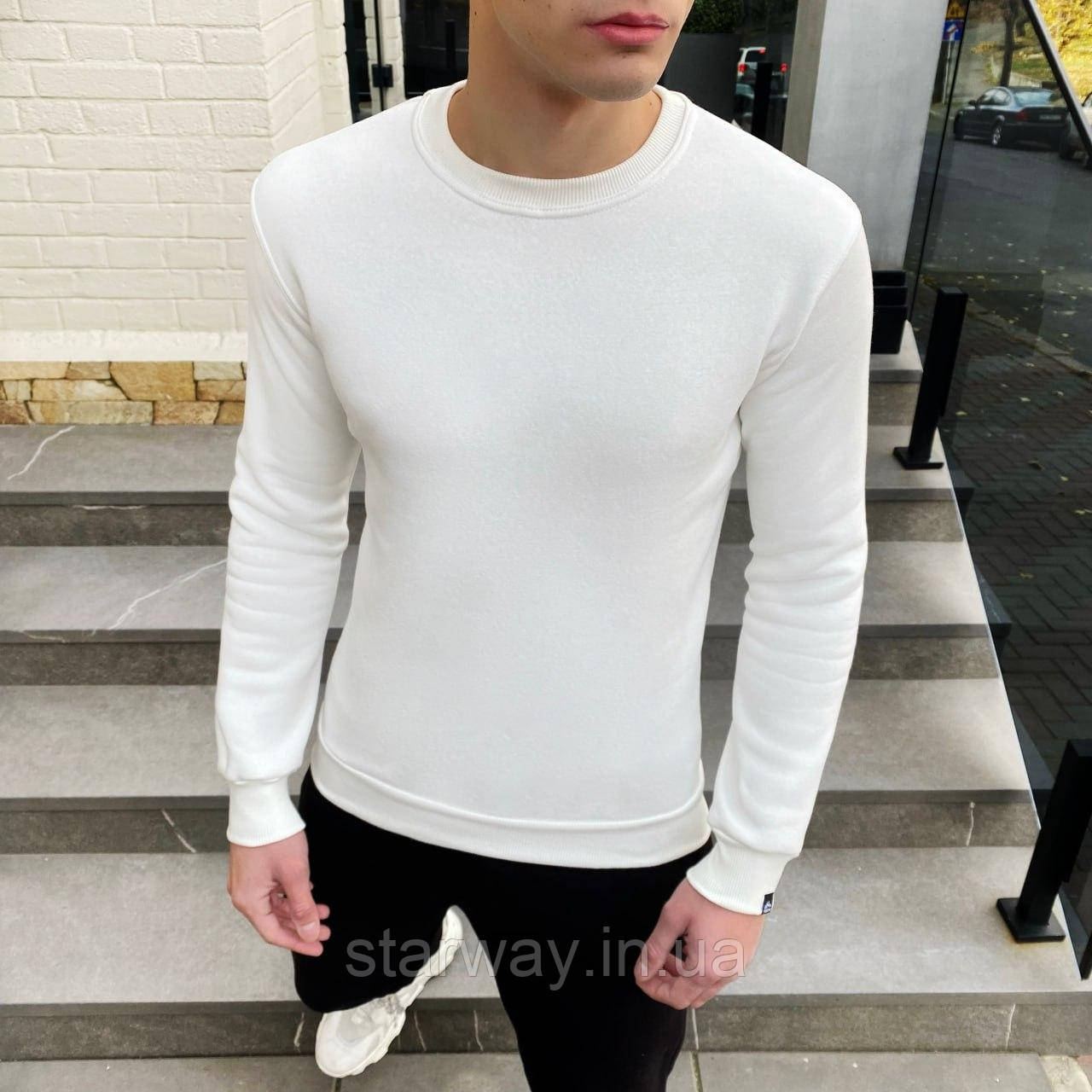 Білий світшот без малюнків та написів