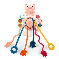 Погремушка прорезыватель Монтессори игрушка для детей, Свинка - Вища Якість та Гарантія!