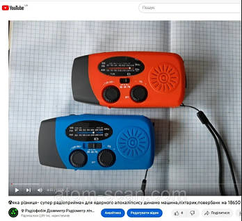 (5 в 1) Гаджет для виживання (Ра діо + динамо машина + повербанк + ліхтар + сонячна панель) синій