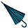 Жіноча парасоля-тростина на 16 спиць з абстрактним принтом, напівавтомат від фірми Toprain, бірюзовий, 01541-1, фото 3