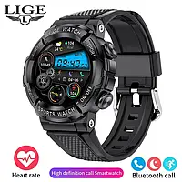 Черные мужские смарт-часы Smart Watch Lige ECG Black, умные смарт часы