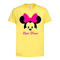 Желтая детская футболка Little sister (7-4-15-жовтий)