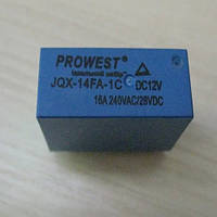 Реле электромагнитное JQX-14FA-1C-12VDC 16A, ProWest, 1уп-5шт