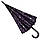 Жіноча парасоля-тростина на 16 спиць з абстрактним принтом, напівавтомат від фірми Toprain, фіолетовий, 01541-5, фото 4