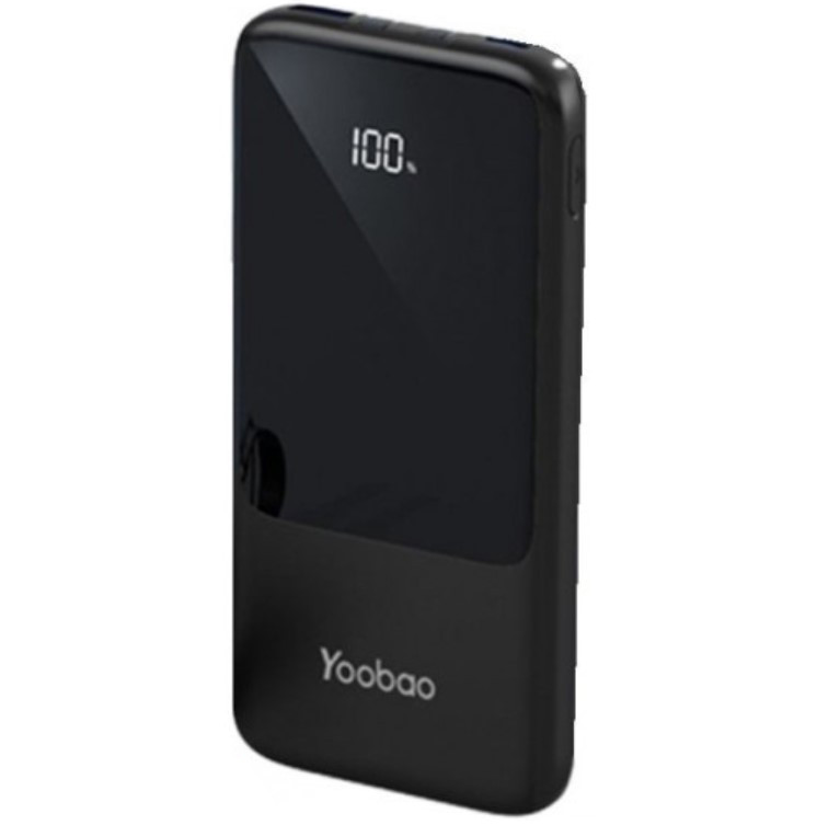 Power Bank (10 000mAh) YOOBAO LC7 c дисплеем и быстрой зарядкой QC 3.0 и PD (черный) - фото 1 - id-p2005596194