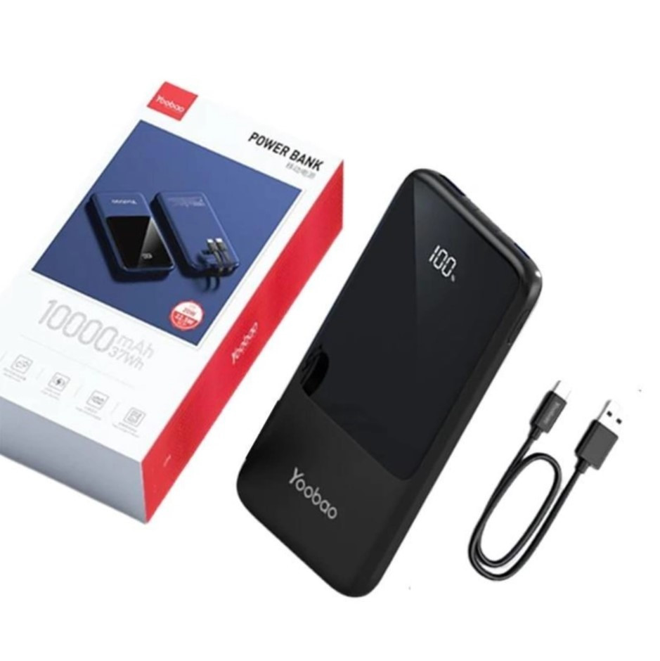 Power Bank (10 000mAh) YOOBAO LC7 c дисплеем и быстрой зарядкой QC 3.0 и PD (черный) - фото 4 - id-p2005596194