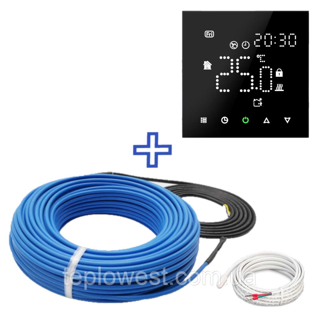 Нагрівальний кабель MEXELL | 1440Вт/80м | з терморегулятором PWT-003