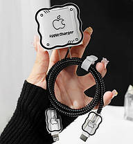 Чохол для блока ЗП iPhone iPad 18/20W + захист кабелю Apple Charger Black cable (5 в 1), фото 6