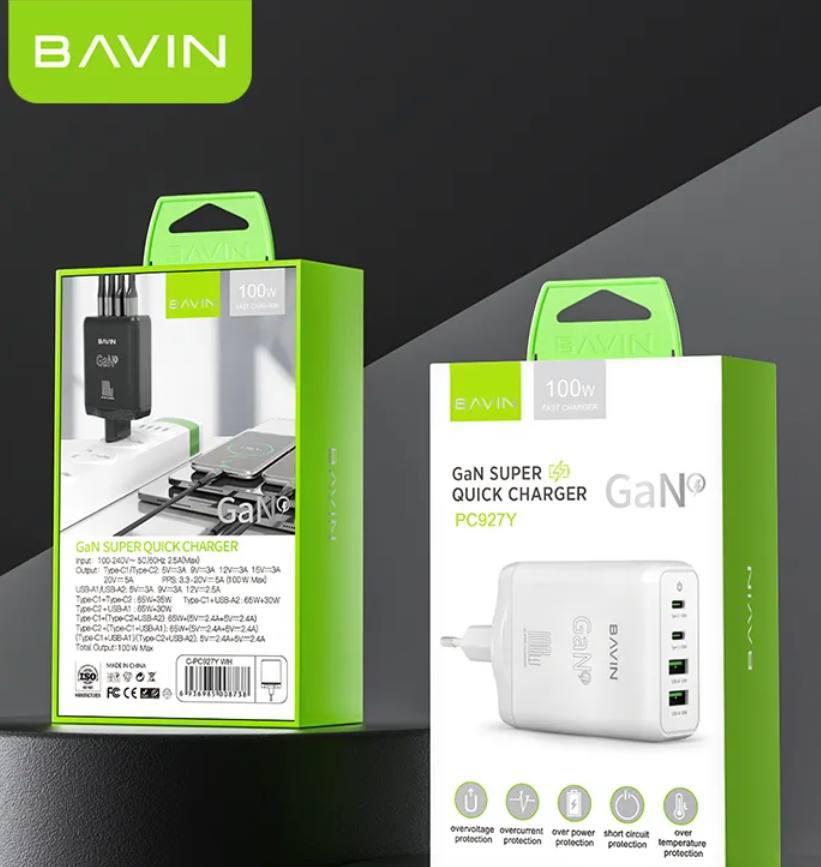 Адаптер BAVIN GaN SUPER QUICK CHARGER 100W