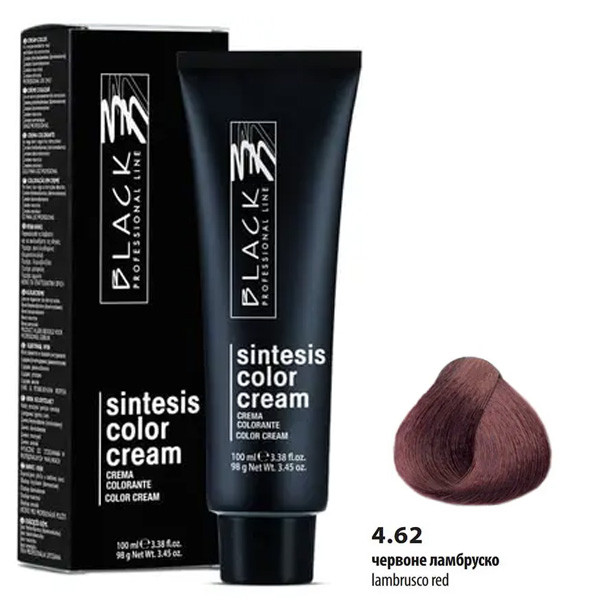 Black Sintesis Color Creme Перманентная крем-краска для волос 4.62 красное ламбруско 100мл - фото 1 - id-p2005558441