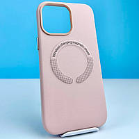 Накладка Leather Case WCMS Original +MagSafe Box iPhone 14 Pro Max Розовый