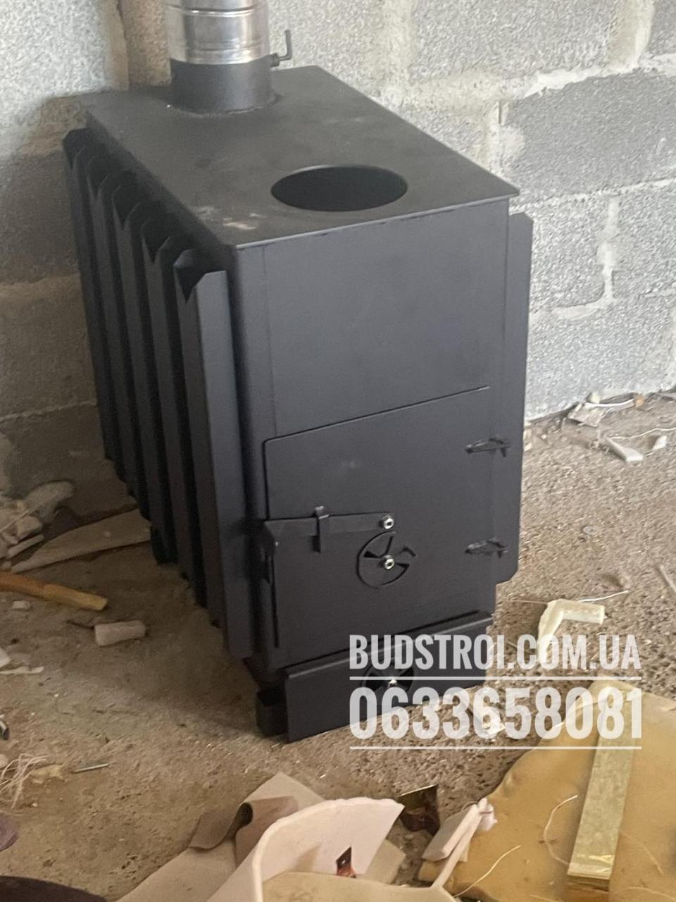 Купить Печь Буржуйка ПДШ-12 кВт с плитой, чугунный колосник, шамотный ...