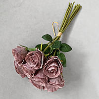 Букет із 9 штучних лілових троянд BR 0806