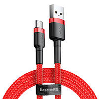 Кабель Baseus Cafule USB 2.0 to Type-C 2A 2M Червоний/Чорний (CATKLF-C09)