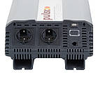 Перетворювач напруги PULSO/ISU -2000/12V-220V /2000W/ USB-5VDC2.0A  (син.хвиля, клеми)  PULSO ISU-2000, фото 4
