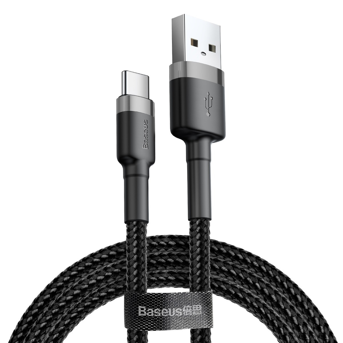 Кабель Baseus Cafule USB 2.0 to Type-C 3A 0.5M Чорний/Сірий (CATKLF-AG1)