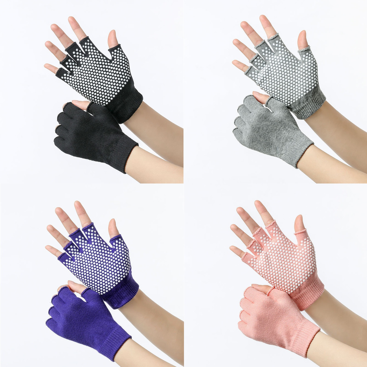 Рукавиці для Йоги Sports Gloves Білі Точки, 5 кольорів