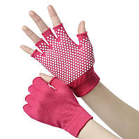 Рукавиці для Йоги Sports Gloves Білі Точки, 5 кольорів малина