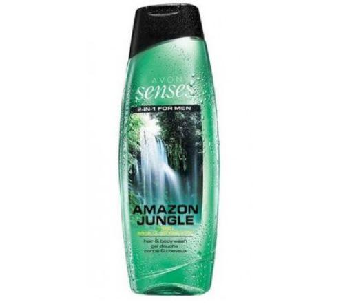 Шампунь-Гель для душу чоловічий Avon Senses 2 в 1 Amazon Jungle 500 мл, фото 1