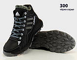 Шкіряні чоловічі зимові кросівки чорні черевики, шкіряні чоловічі чоботи, спортивні черевики, фото 3