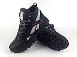 Шкіряні чоловічі зимові чоботи демісезонні чорні кросівки, шкіряні чоловічі чоботи, спортивні черевики, фото 2