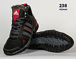 Кросівки чорні черевики чоловічі шкіряні зимові 238 чорно-сіро-червона, чоботи чоловічі, фото 2