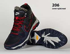 Шкіряні чоловічі черевики зимові кросівки червоні, шкіряні чоловічі чоботи, спортивні черевики