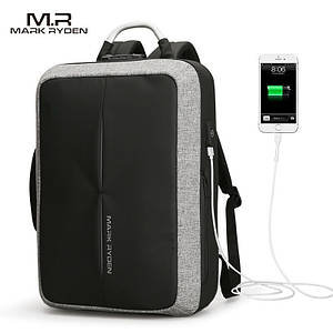 Рюкзак міський Mark Ryden Case MR6832 BK для ноутбука 15,6" з USB об'єм 20 л. Сірий