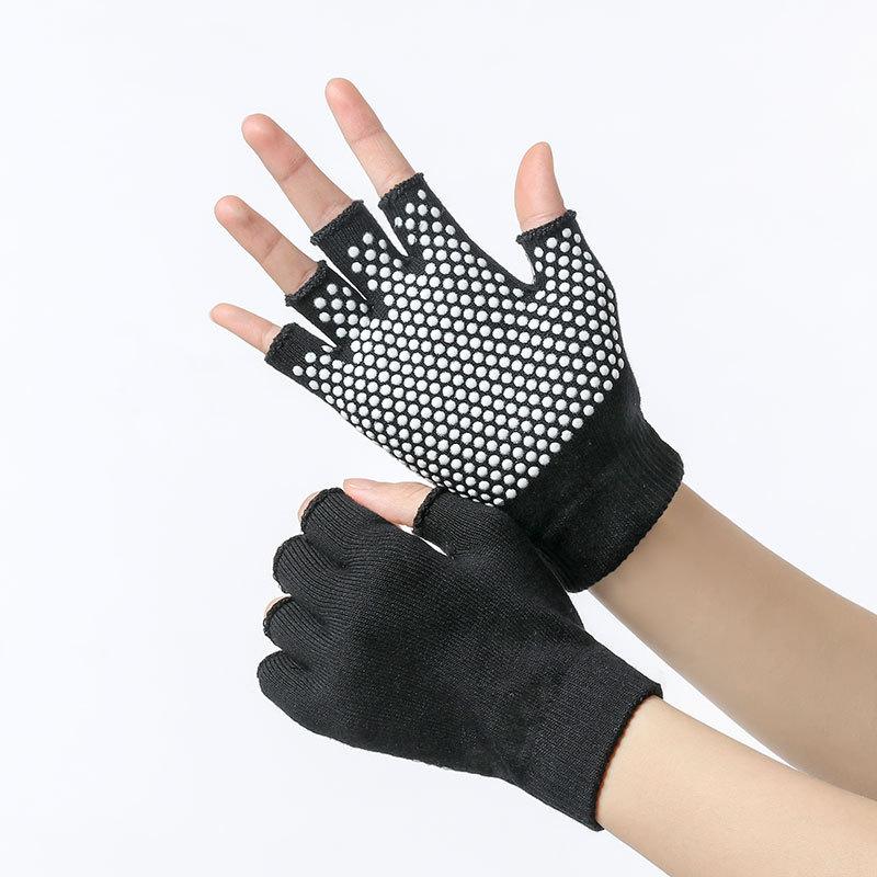 Рукавиці для Йоги Sports Gloves Білі Точки, 5 кольорів чорний