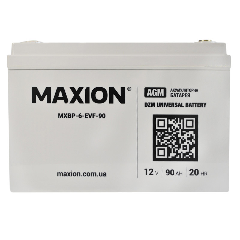 Акумулятор промисловий Maxion AGM 12V 90Ah L+ (BP-6 EVF 90)