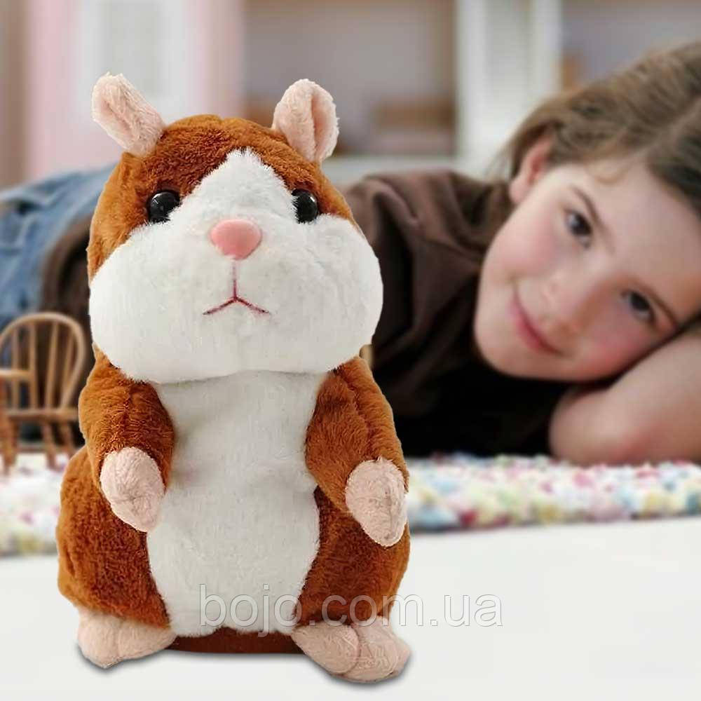 Інтерактивна дитяча іграшка-повторюшка Плюшевий хом'як, Рудий