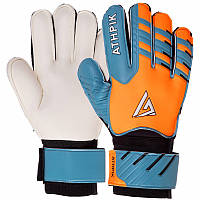 Перчатки вратарские ATHPIK р. 5, 6, 7 с защитой пальцев оранжево/синий размер 5