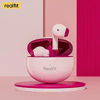 Беспроводные наушники Realfit F2, Pink, Bluetooth 5.3, с микрофоном, сенсорное управление