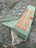 Спальний мішок із підігрівом від USB 100х243см. Спальник зимовий до -30 великий, теплий з флісом та синтепоном. Піксель