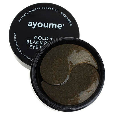 Гідрогелеві патчі під очі із золотом та чорними перлами Ayoume Gold + Black Pearl Eye Patch 60 шт