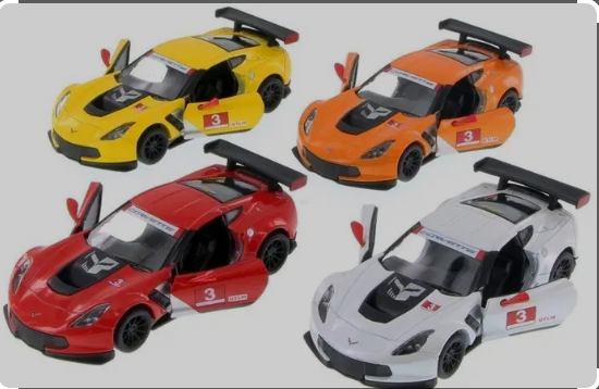 Інерційна машинка KINSMART "Corvette C7.R Race Car" KT 5397 W (4 кольори), фото 1
