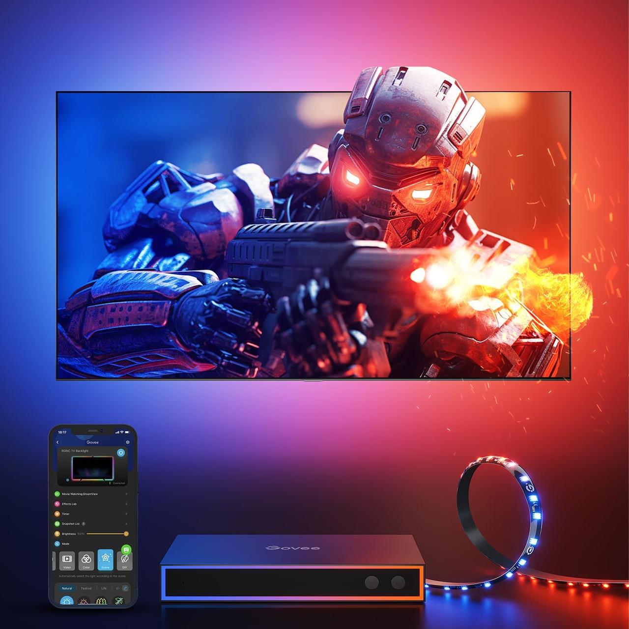 Набір адаптивного Ambilight підсвічування для 55-65" діагоналі, Govee AI Gaming Sync Box (H6602)