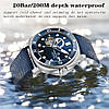 Механічний годинник водонепроникний 200 м з автопідзаводом Pagani, синій наручний годинник механічний з ремінцем, фото 2