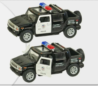 Інерційна металева машинка KINSMART Hummer H2 police 2005 KT5097WP