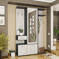 Передпокій Грета (Світ мебелів) 1400х370х2025 мм (антрацит/артвуд світлий)