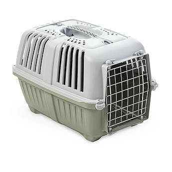 Контейнер-переноска для собак та котів з металевими дверима MPS Pratiko 1 48 х 31.5 х 33 см до 12 кг Зелена