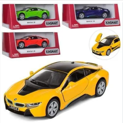 Інерційна металева машинка KINSMART BMW I8 2014 модель KT5379WA (4 кольори), фото 1